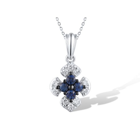 14KWB Pendant Blue Sapphire,Diamond (P319934SAP14KWB)