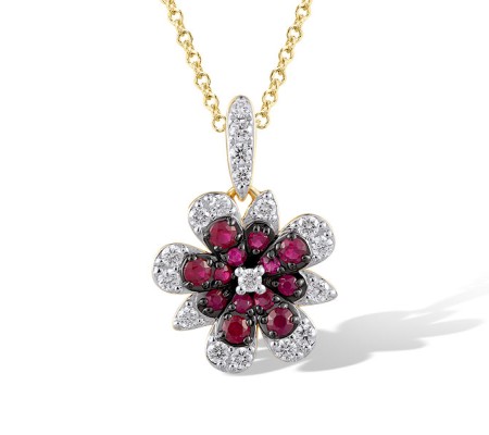 14KYWB Pendant Diamond,Ruby (P319935RUY14KYWB)