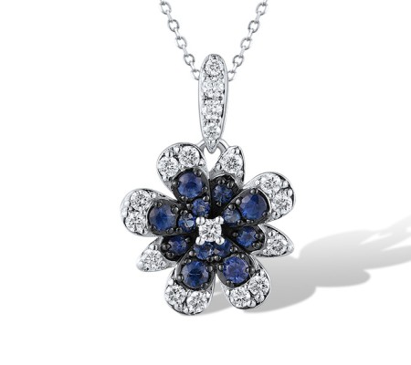 14KWB Pendant Blue Sapphire,Diamond (P319935SAP14KWB)
