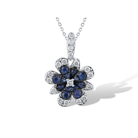 14KWB Pendant Blue Sapphire,Diamond (P319935SAP14KWB)