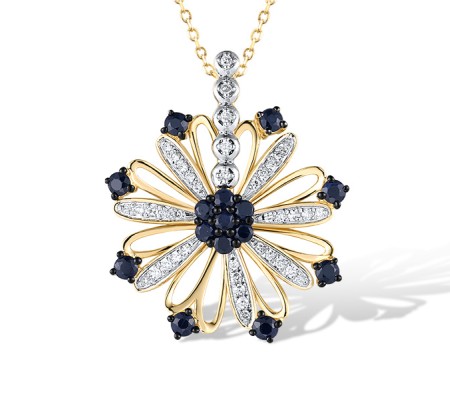 14KYWB Pendant Blue Sapphire,Diamond (P319955SAP14KYWB)