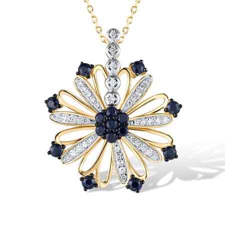 14KYWB Pendant Blue Sapphire,Diamond (P319955SAP14KYWB)