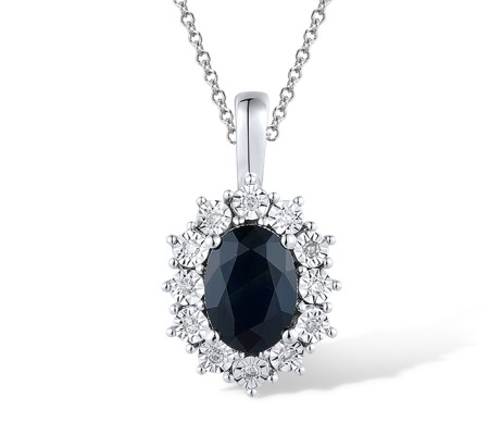 14KW Pendant Blue Sapphire,Diamond (P320055SAP14KW)