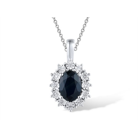 14KW Pendant Blue Sapphire,Diamond (P320055SAP14KW)