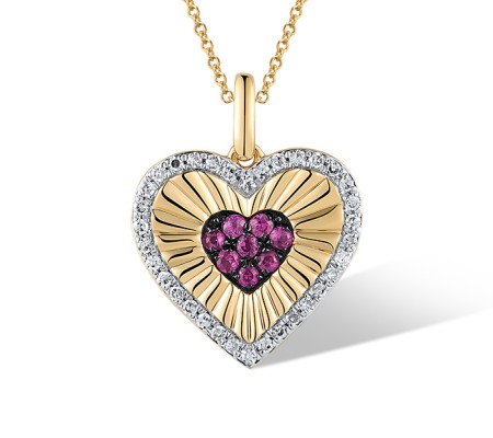 14KYWB Pendant Diamond,Ruby (P320074RUY14KYWB)