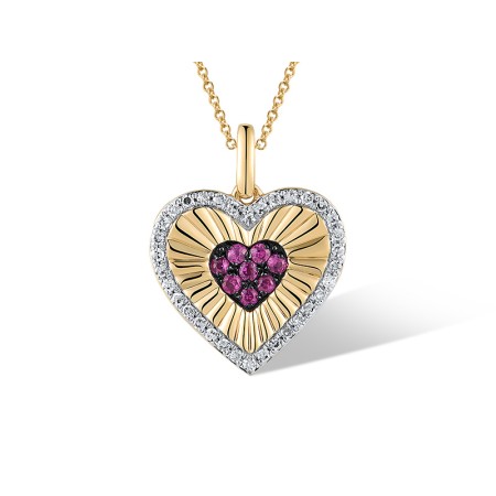 14KYWB Pendant Diamond,Ruby (P320074RUY14KYWB)