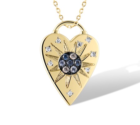 14KYB Pendant Blue Sapphire,Diamond,White Sapphire (P320079SWS14KYB)