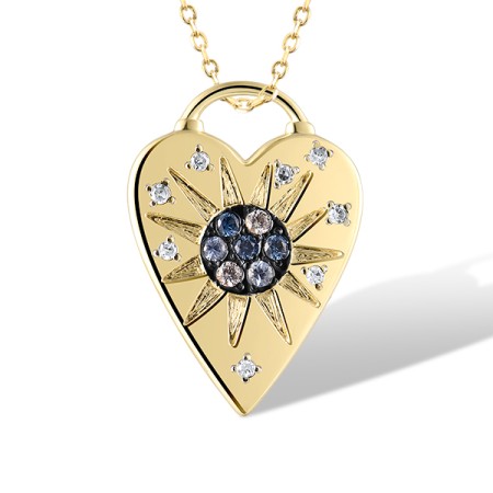 14KYB Pendant Blue Sapphire,Diamond,White Sapphire (P320079SWS14KYB)
