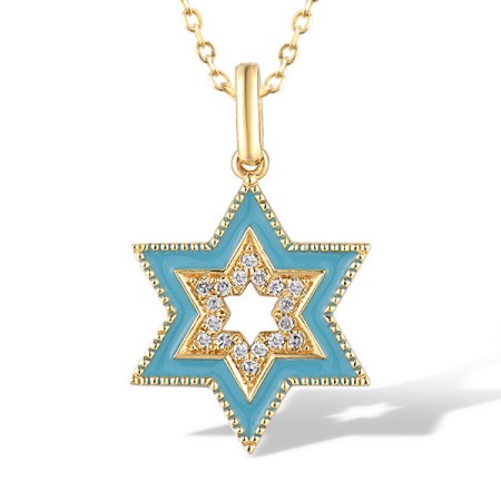 14KYW Pendant Diamond,Enamel without chain (P320084ENA14KYW)