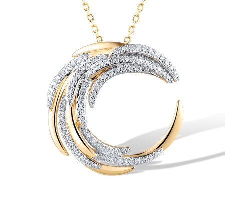 14KYW Pendant Diamond without chain (P320116DIA14KYW)