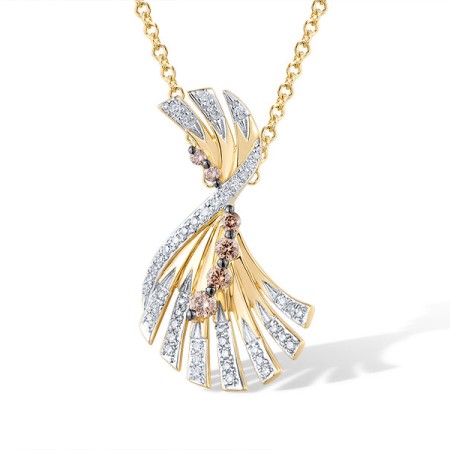 14KYWB Pendant Brown Diamond,Diamond (P320118BRW14KYWB)