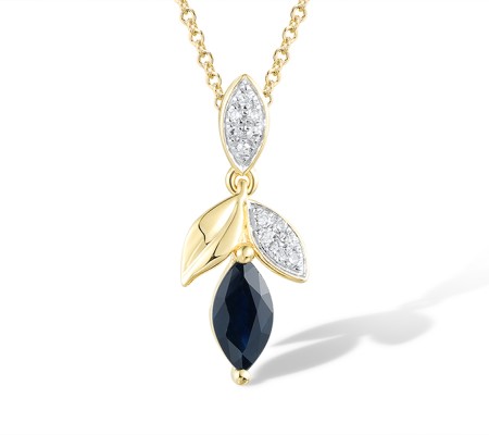 14KYW Pendant Blue Sapphire,Diamond (P320122SAP14KYW)