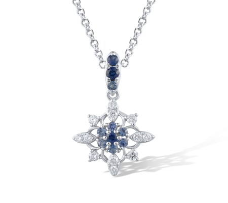 14KW Pendant Blue Sapphire,Diamond (P320134SAP14KW)