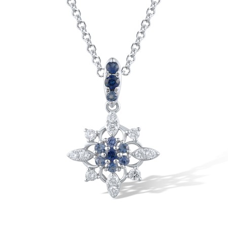 14KW Pendant Blue Sapphire,Diamond (P320134SAP14KW)