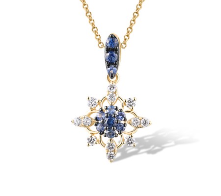 14KYB Pendant Blue Sapphire,Diamond (P320134SAP14KYB)