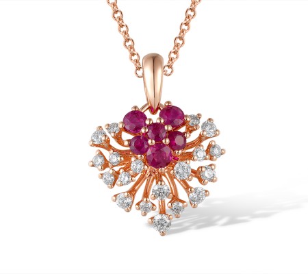 14KR Pendant Diamond,Ruby (P320135RUY14KR)