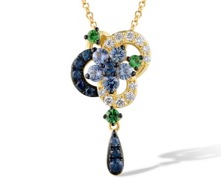 14KYB Pendant Blue Sapphire,Diamond,Green Garnet (P320140GGS14KYB)