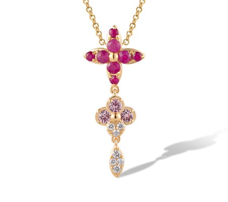 14KR Pendant Diamond,Pink Sapphire,Ruby (P320141PRU14KR)