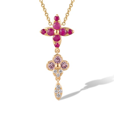 14KR Pendant Diamond,Pink Sapphire,Ruby (P320141PRU14KR)