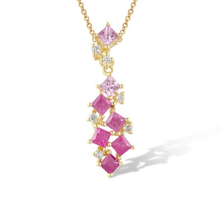14KY Pendant Diamond,Pink Sapphire,Ruby (P320152PRU14KY)