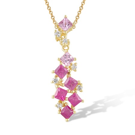 14KY Pendant Diamond,Pink Sapphire,Ruby (P320152PRU14KY)