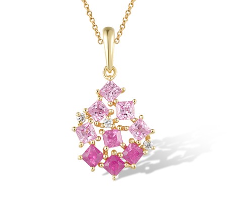 14KY Pendant Diamond,Pink Sapphire,Ruby (P320153PRU14KY)