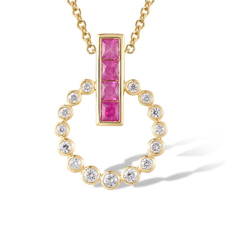 14KY Pendant Diamond,Ruby (P320154RUY14KY)