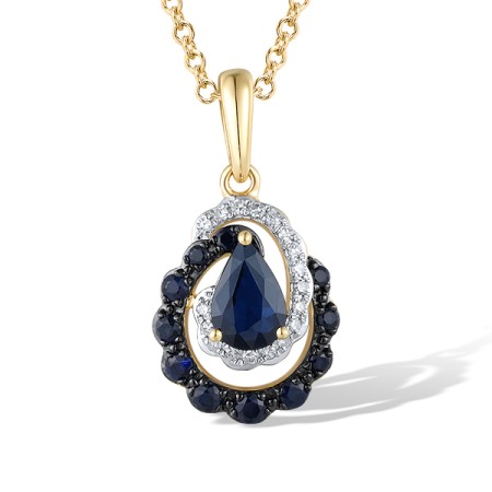 14KYWB Pendant Blue Sapphire,Diamond (P320230SAP14KYWB)