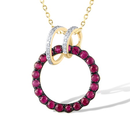 14KYWB Pendant Diamond,Ruby (P320231RUY14KYWB)