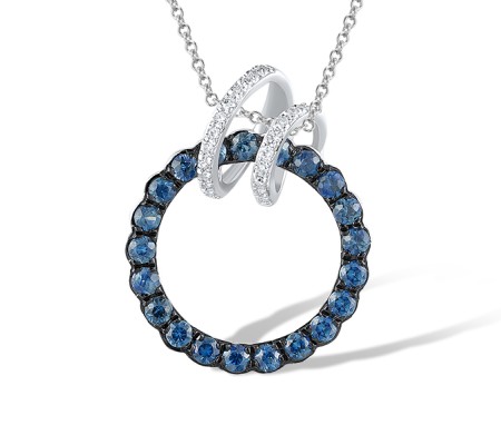 14KWB Pendant Blue Sapphire,Diamond (P320231SAP14KWB)