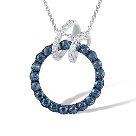 14KWB Pendant Blue Sapphire,Diamond (P320231SAP14KWB)