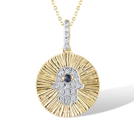 14KYW Pendant Blue Sapphire,Diamond (P320239SAP14KYW)