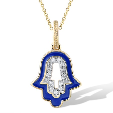 14KYW Pendant Diamond,Enamel without chain (P320247ENA14KYW)