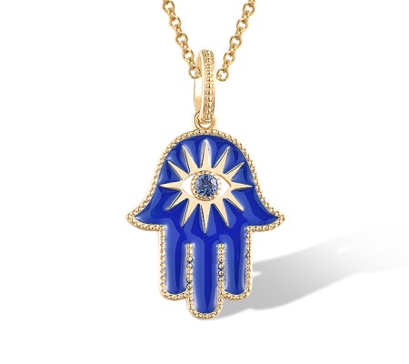 14KY Pendant Blue Sapphire,Enamel (P320250ENA14KY)