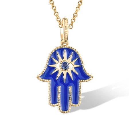 14KY Pendant Blue Sapphire,Enamel (P320250ENA14KY)