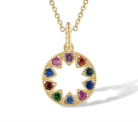 14KY Pendant Amethyst,Ruby,Blue Sapphire,Garnet,Green Garnet,London Blue Topaz,Orange Sapphire,Pink Sapphire (P320271MUL14KY)