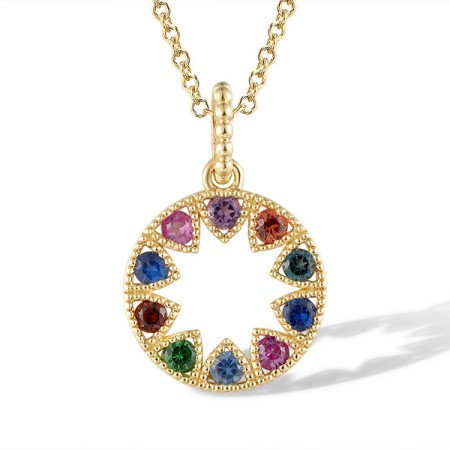 14KY Pendant Amethyst,Ruby,Blue Sapphire,Garnet,Green Garnet,London Blue Topaz,Orange Sapphire,Pink Sapphire (P320271MUL14KY)