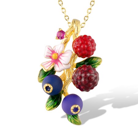 Sterling Silver w/ Yellow Plating Pendant Created Ruby,Enamel without chain (P320343ENSSY925)