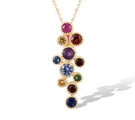 14KY Pendant Ruby,Yellow Sapphire,Amethyst,Blue Sapphire,Garnet,Green Garnet (P320474MUL14KY)