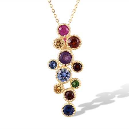 14KY Pendant Ruby,Yellow Sapphire,Amethyst,Blue Sapphire,Garnet,Green Garnet (P320474MUL14KY)