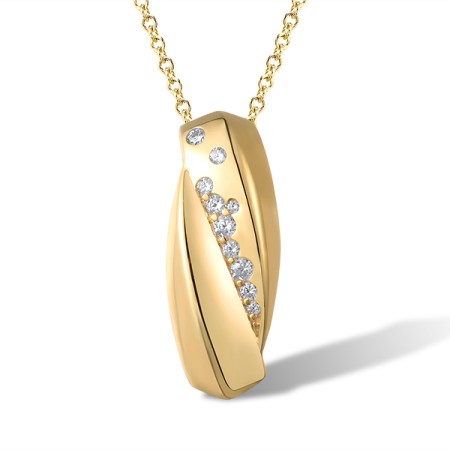 Sterling Silver w/ Yellow Plating Pendant White Cubic Zirconia without chain (P320488WCZSY925)