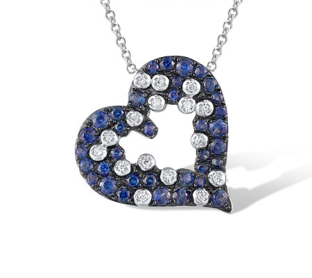 14KWB Pendant Blue Sapphire,Diamond (P320506SAP14KWB)