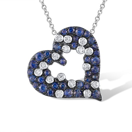 14KWB Pendant Blue Sapphire,Diamond (P320506SAP14KWB)