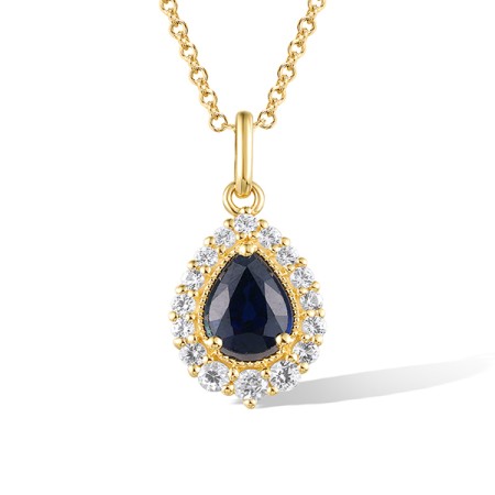 14KY Pendant Blue Sapphire,White Sapphire (P320507SWS14KY)