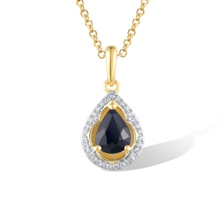 14KYW Pendant Blue Sapphire,Diamond (P320510SAP14KYW)