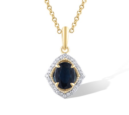 14KYW Pendant Blue Sapphire,Diamond (P320511SAP14KYW)