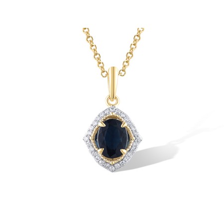 14KYW Pendant Blue Sapphire,Diamond (P320511SAP14KYW)