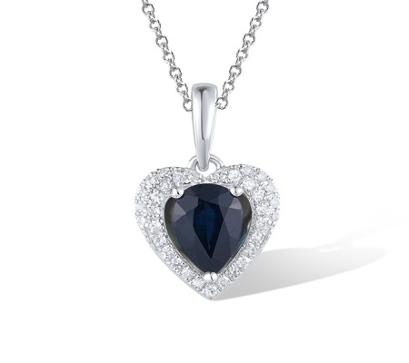 14KW Pendant Blue Sapphire,Diamond (P320512SAP14KW)