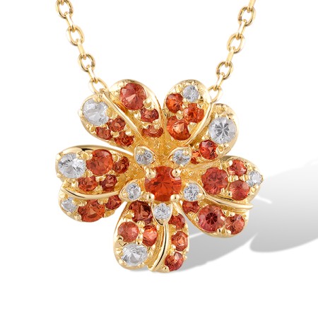 14KY Pendant Orange Sapphire,White Sapphire (P320513SOW14KY)
