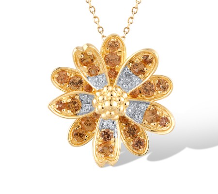 14KYW Pendant Diamond,Yellow Sapphire (P320515YES14KYW)